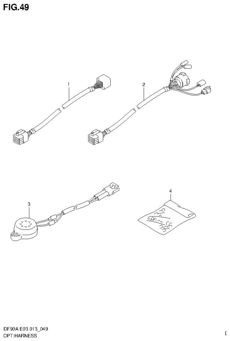 Suzuki DF80A, DF90A OPT:HARNESS parts diagram